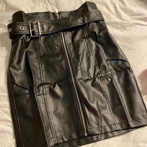 Black Faux Leather Skirt